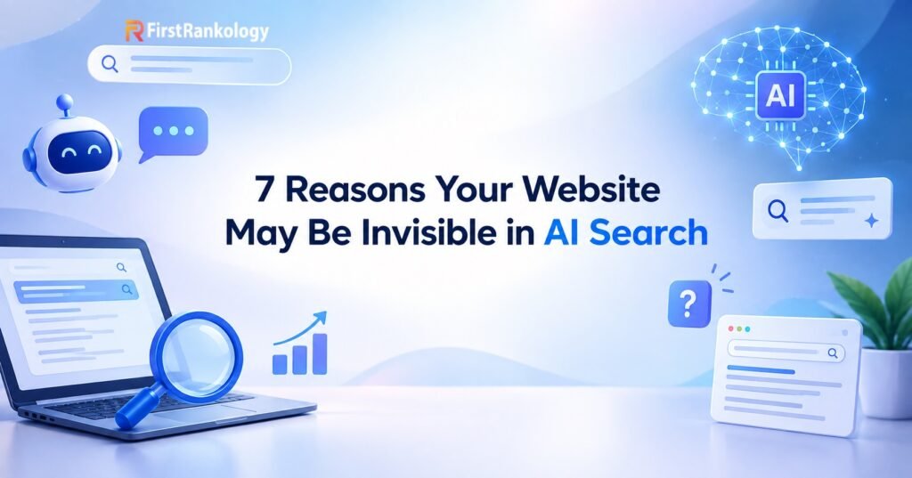 7 Reasons Your Website May Be Invisible in AI Search featured image for digital marketing agency blog on AI search visibility